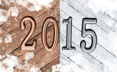 snowy wooden background 2015