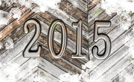 snowy wooden background 2015