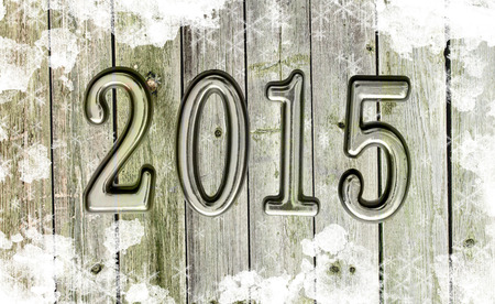 snowy wooden background 2015
