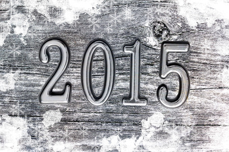 snowy wooden background 2015