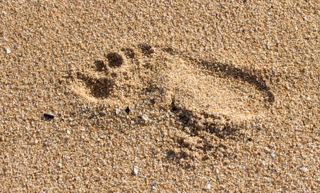 footprint in the sandの写真素材
