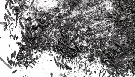 black ash on a white backgroundの写真素材