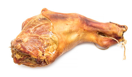 smoked pork knuckle on a white background