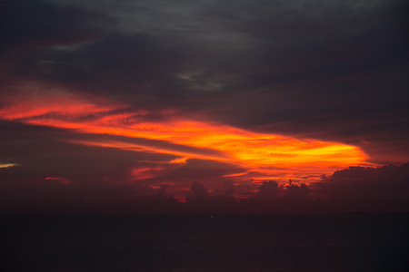 pink evening sunset over the seaの写真素材