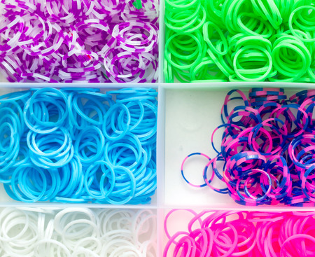 rubber bands on a white background