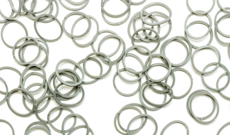 rubber bands on a white backgroundの写真素材