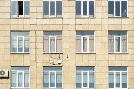 wall with windows multistory building