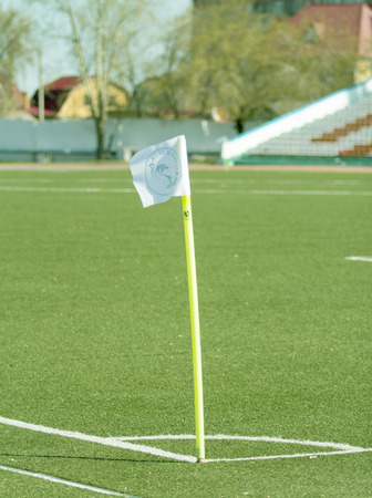 green football fieldの写真素材