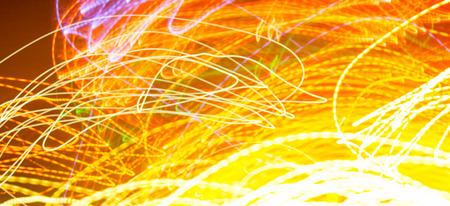 Bright Glowing Curved Lines as Background