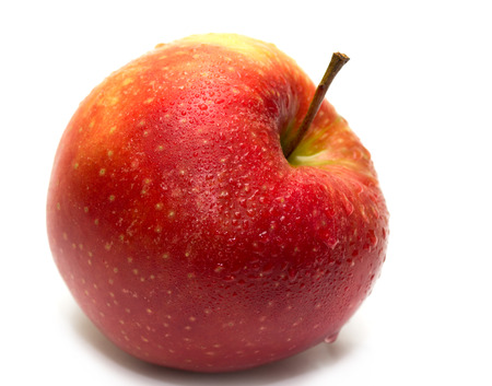 red apple isolated on white backgroundの写真素材
