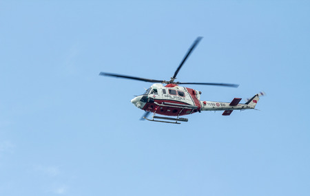 ANTALYA, TURKEY - June 7, 2015: Coast Guard Helicopter during parliamentary elections in Turkey June 7, 2015.のeditorial素材