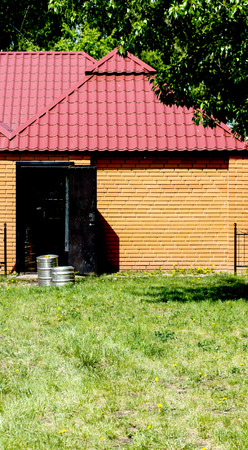 brick cottage house in the villageのeditorial素材