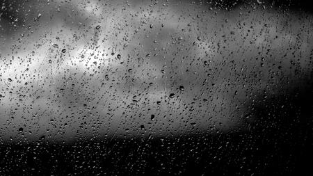 Drops of rain on glass