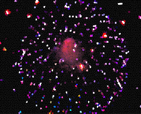 Abstract texture background with stained glass filter.の写真素材