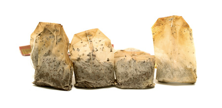 package with tea-time usedの写真素材