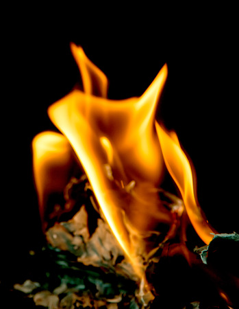 Fire burns paperの写真素材