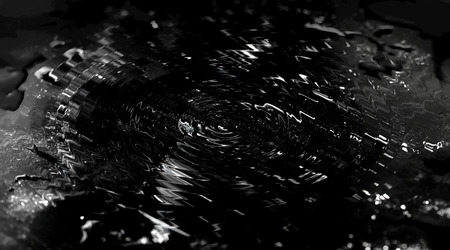 circles on the black waterの写真素材