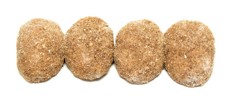 meatballs, burger, hamburger patties isolated on white backgroundの写真素材