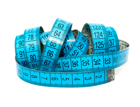 meter blue ribbon on a white background