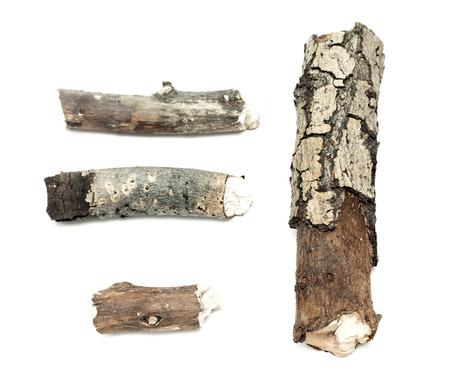 wooden sticks on a white background