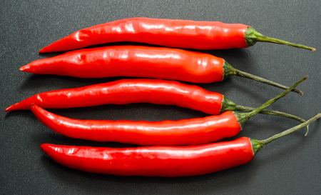 chili pepper on a black backgroundの写真素材