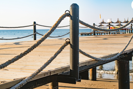 Wooden PIERS to seaの写真素材
