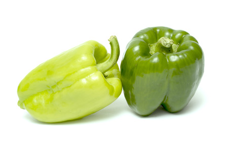 green bell pepper on a white backgroundの写真素材