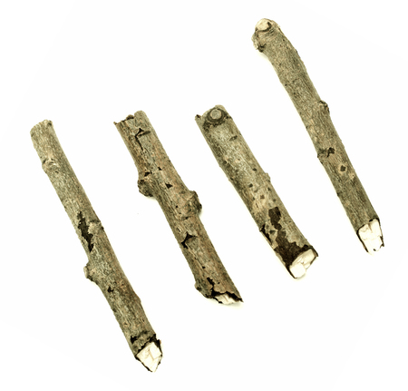 wooden sticks on a white background