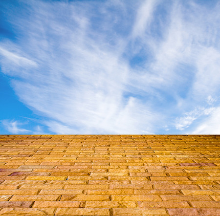 stone pavers in the skyの写真素材