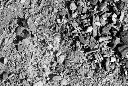 ashes on the ground after the fireの写真素材