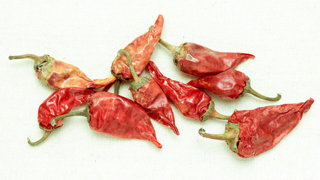 dry red pepper on a cloth