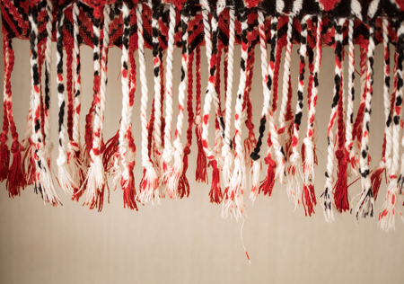 fringe on fabrics, woolの写真素材