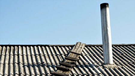 old slate roofの写真素材