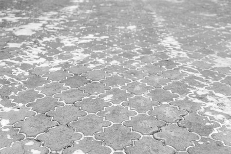 snow on asphalt roadの写真素材