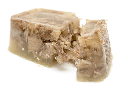 jellied meat on a white backgroundの写真素材