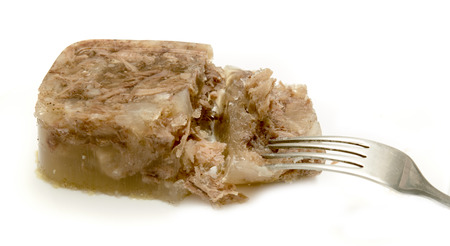 jellied meat on a white backgroundの写真素材