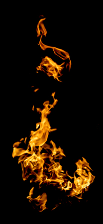 red yellow flames on black background