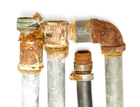 rusty metal pipe on a white background
