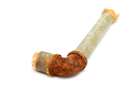 rusty metal pipe on a white background