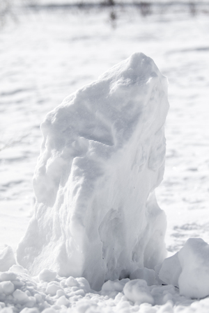 white snow pile lumpsの写真素材