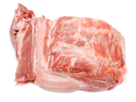 piece of raw meat fillet on a white backgroundの写真素材