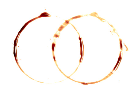 trace of coffee on white paperの写真素材