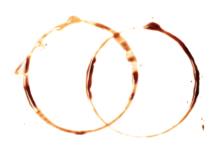 trace of coffee on white paperの写真素材