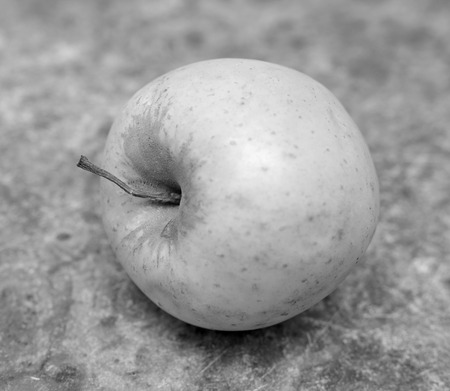apples on a table, black and white photoの写真素材