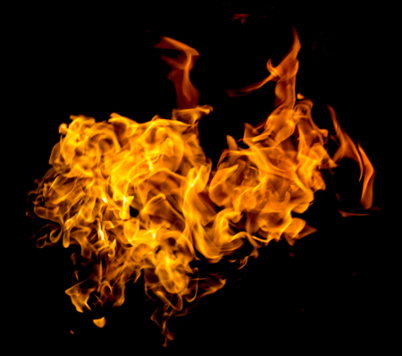 flame fire on black background