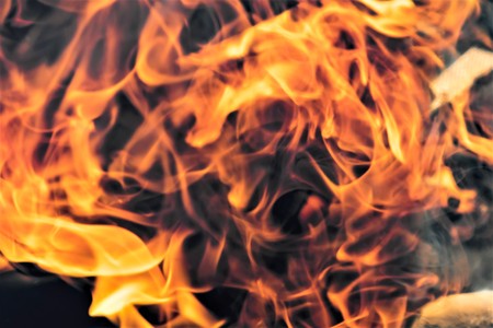 Flame of fire on a black background