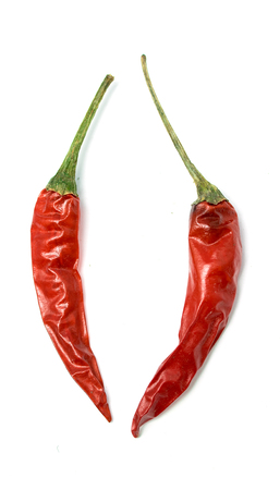 Red chili pepper on white background