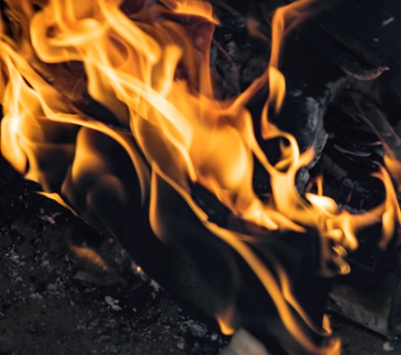 Flame of fire on a black background