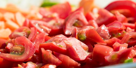 Chopped tomatoesの写真素材
