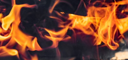 Flame of fire on a black background